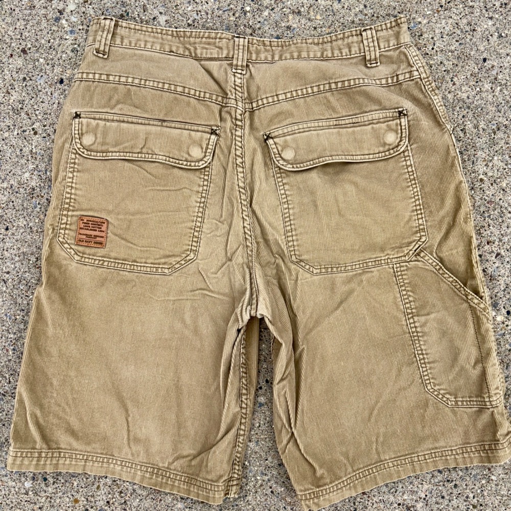 Old Navy Blue Jeans Tan Corduroy Carpenter Shorts Mens W32 Vintage‎ Retro